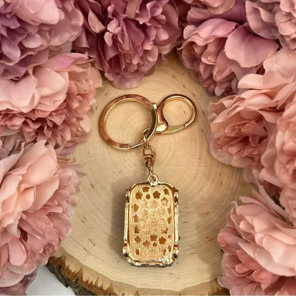 Retro Red and White Mini Cooper Car Keychain Charm - Picture 14 of 16